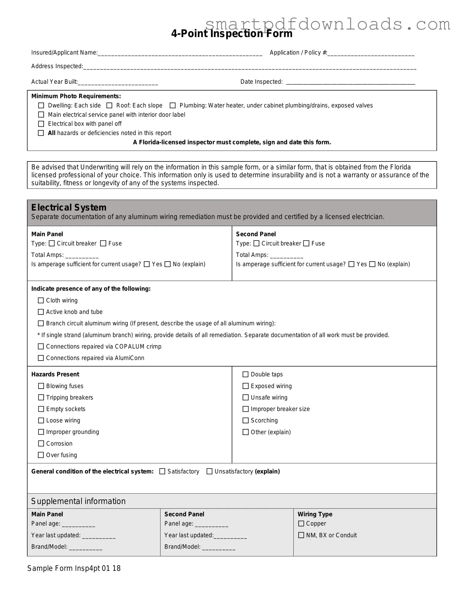 4 Point Inspection Form