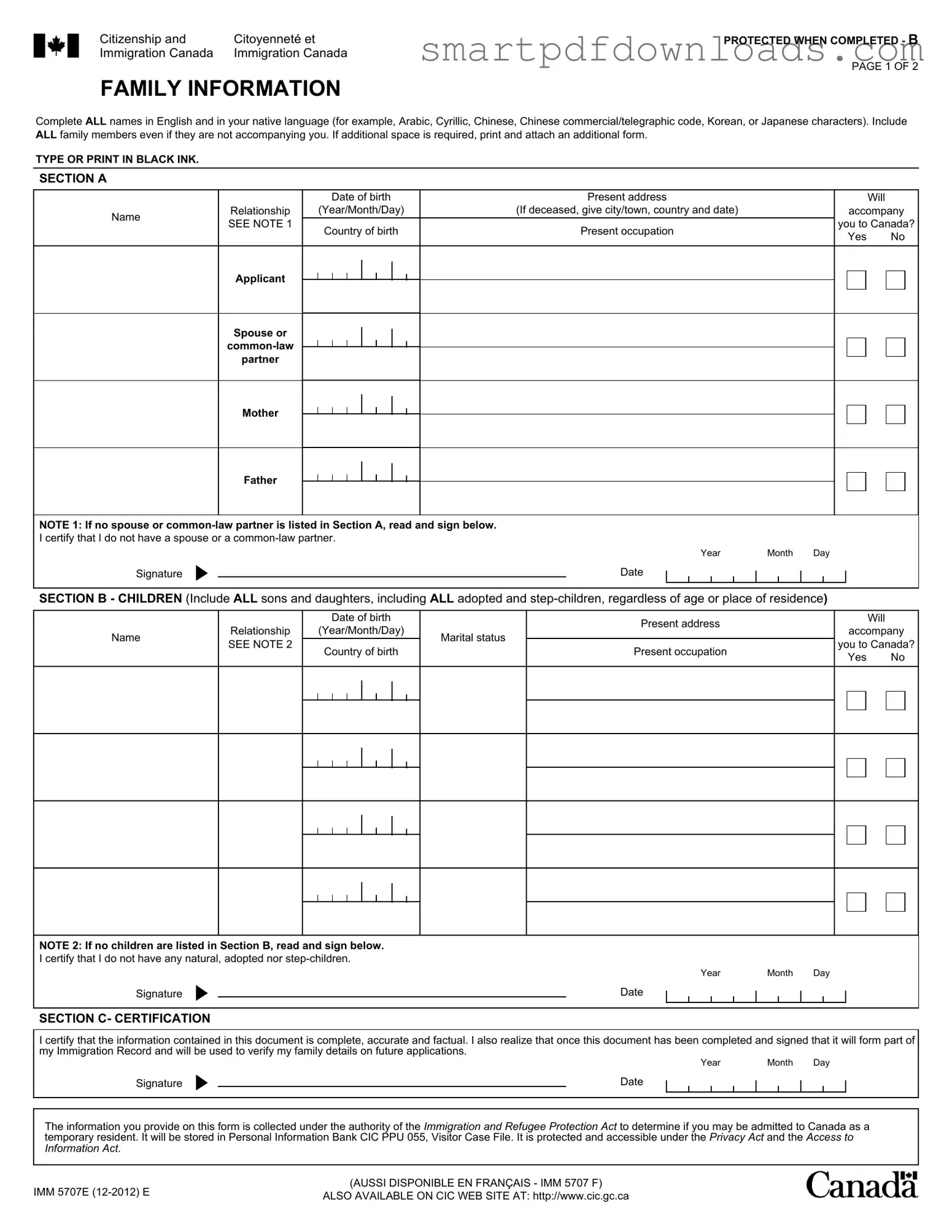 Imm5707 Form