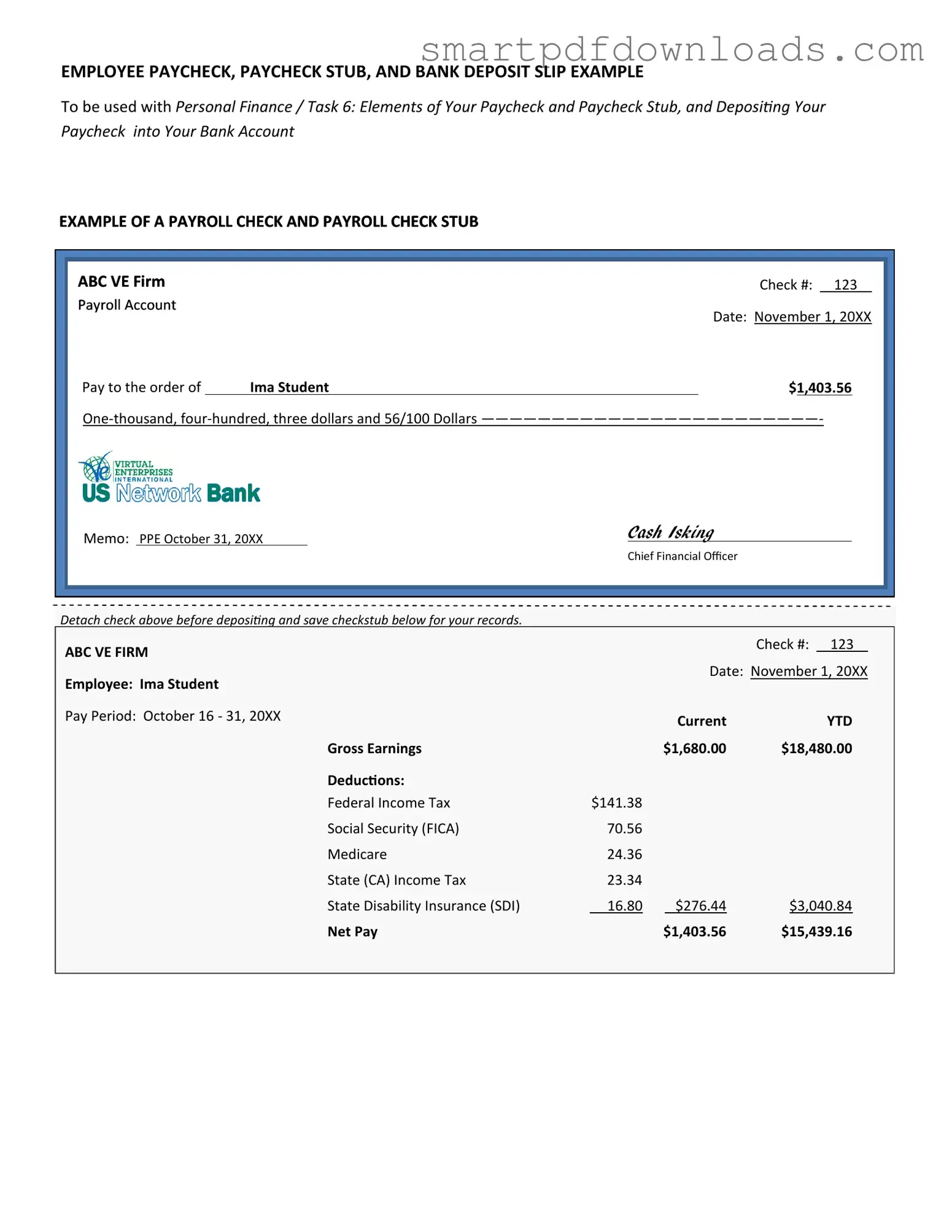 Payroll Check Form