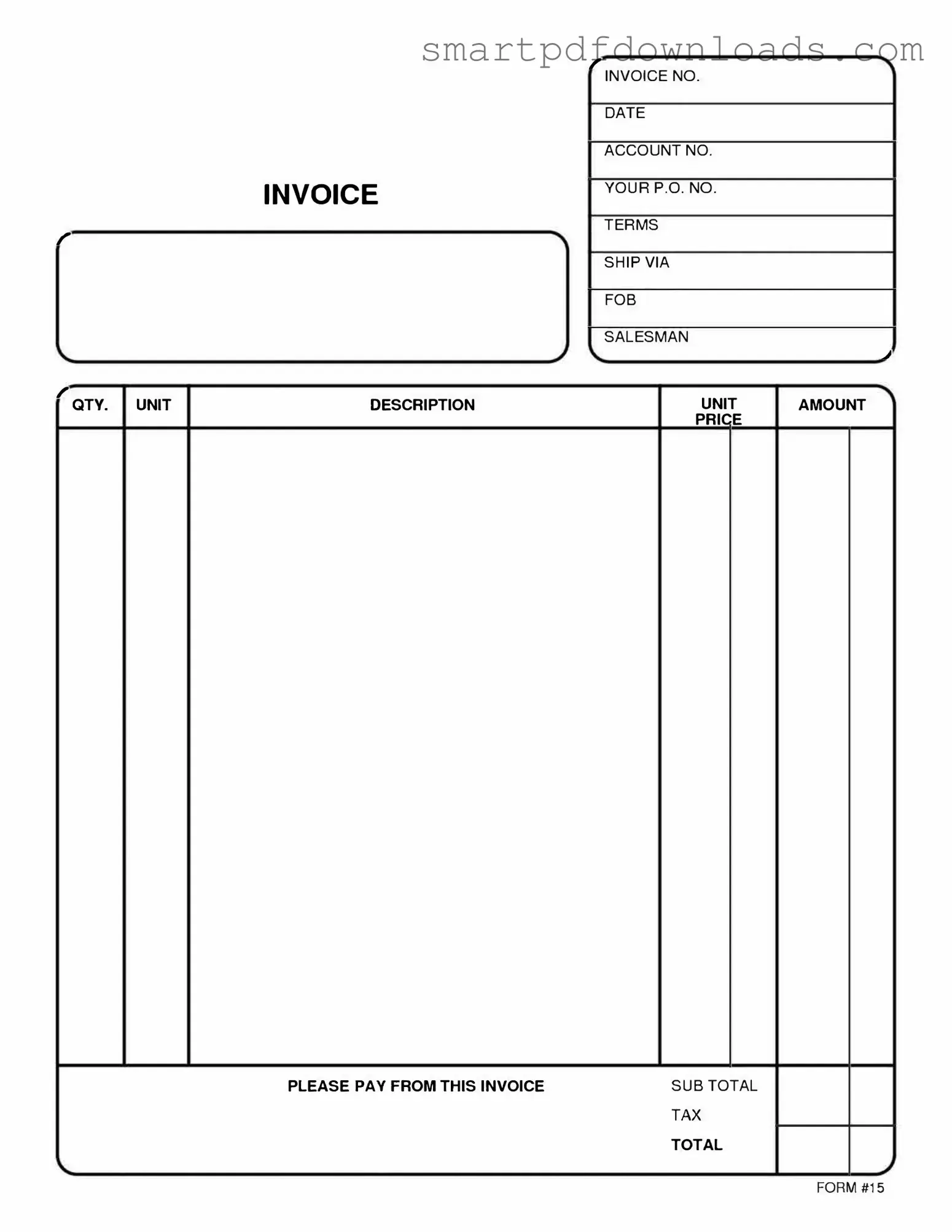 Free And Invoice Pdf Form