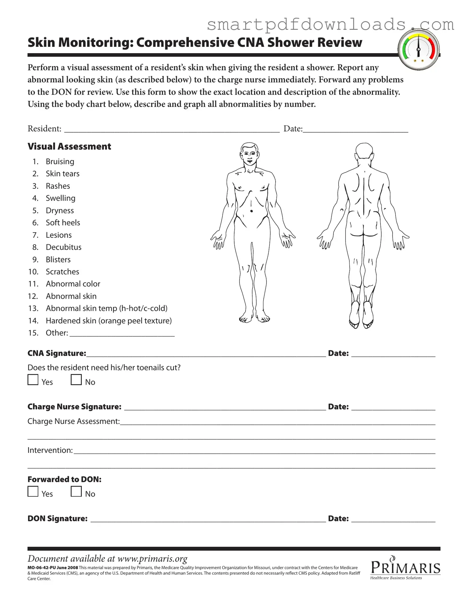 Cna Shower Sheets Form