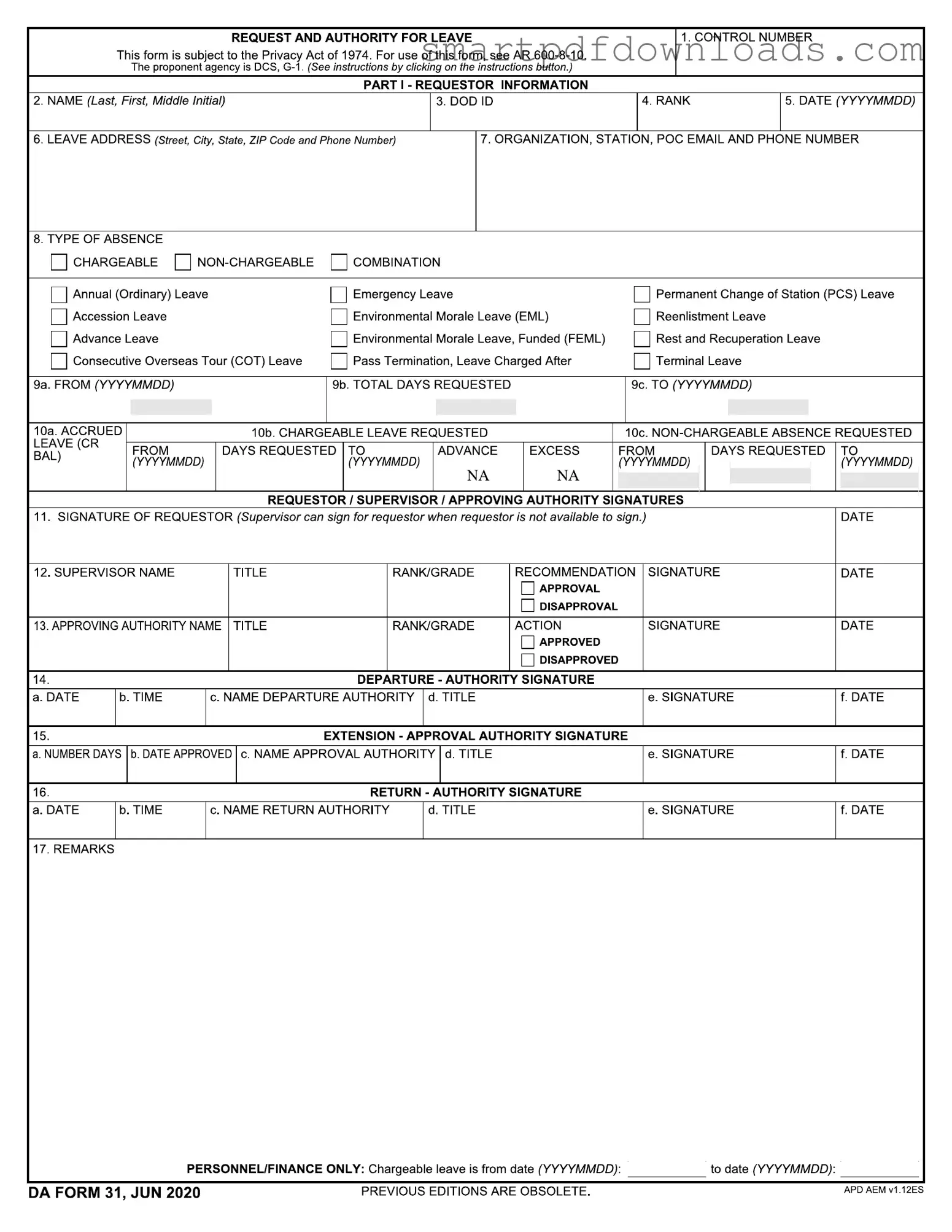 Da 31 Form