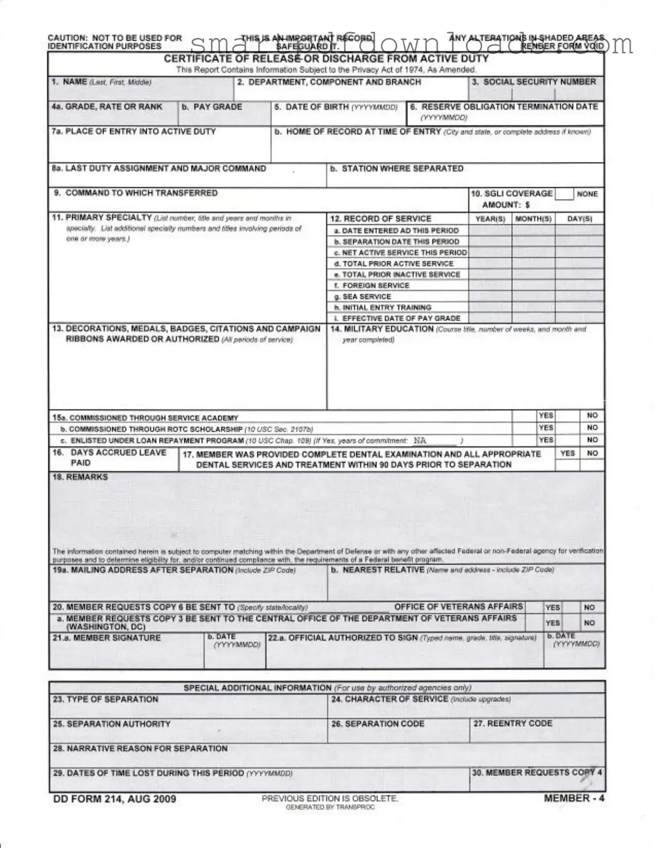 Dd 214 Form