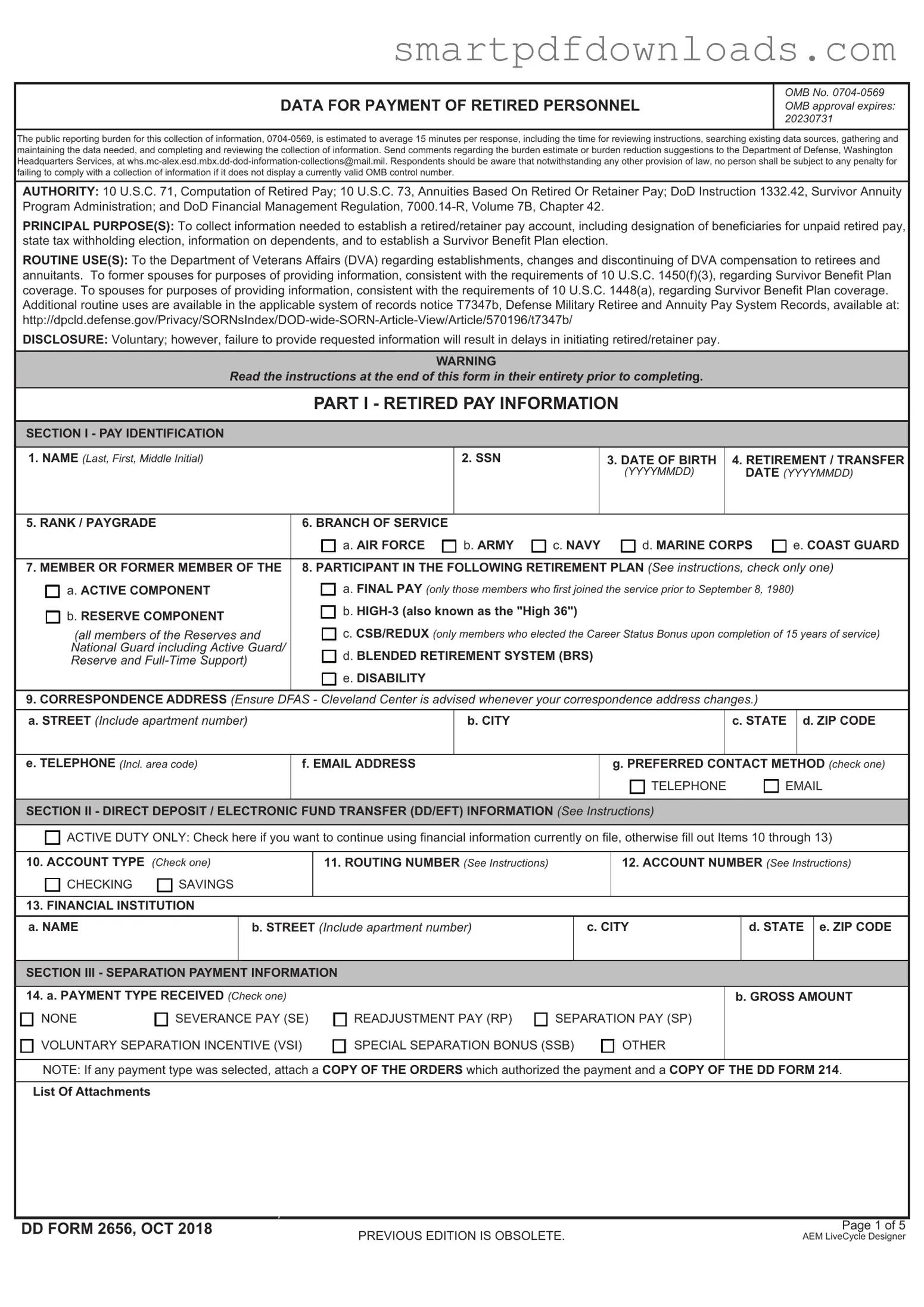 DD 2656 Form