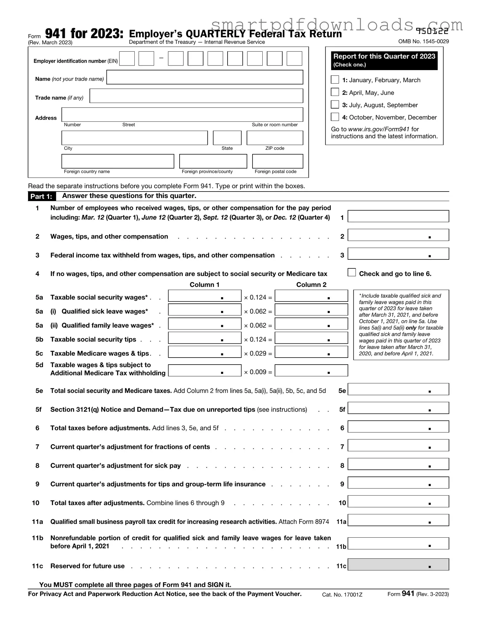 IRS 941 Form