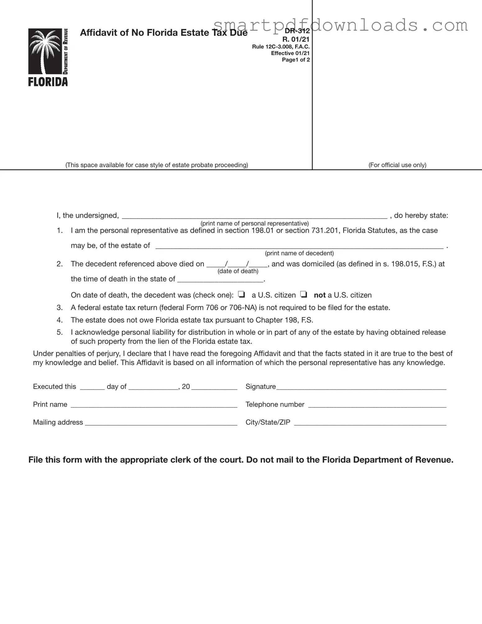 Fl Dr 312 Form