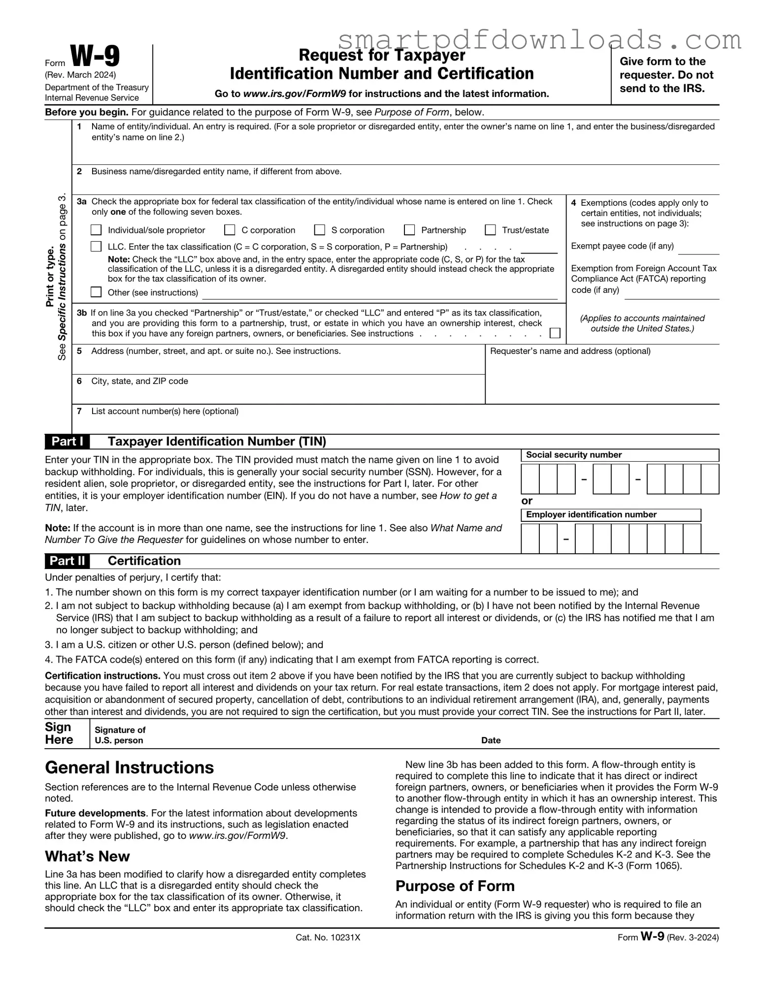 IRS W-9 Form