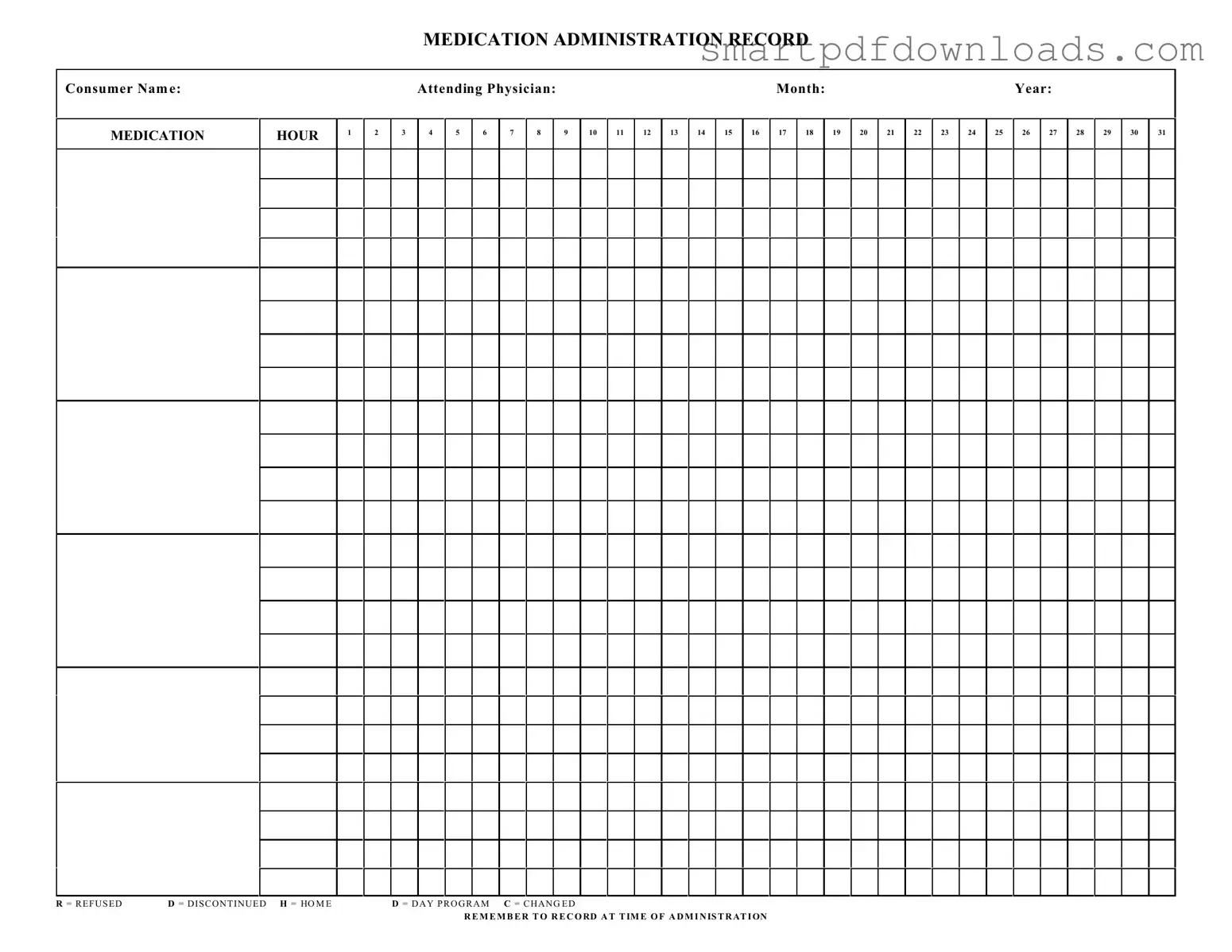 Medication Administration Record Sheet Form