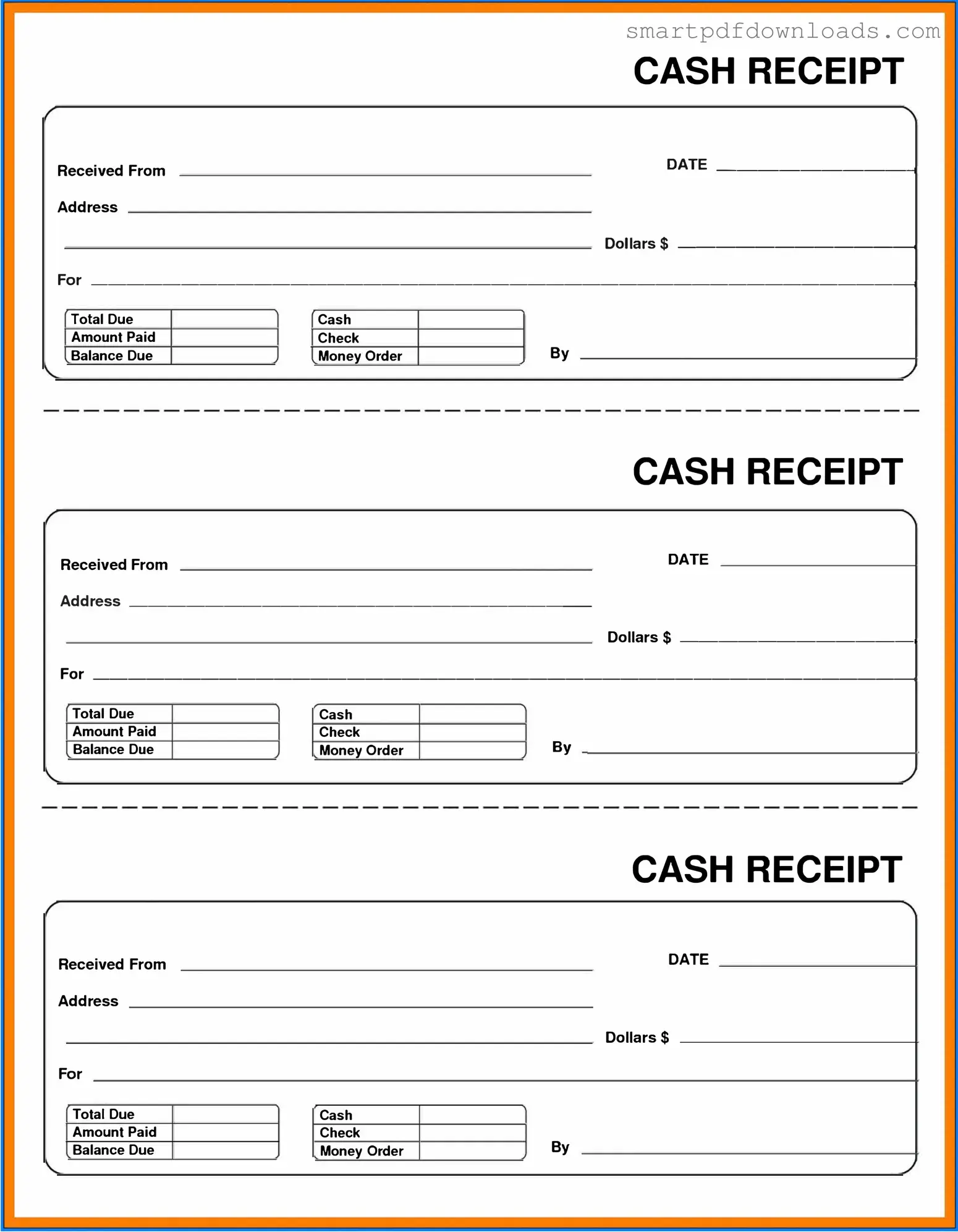 Cash Receipt Form