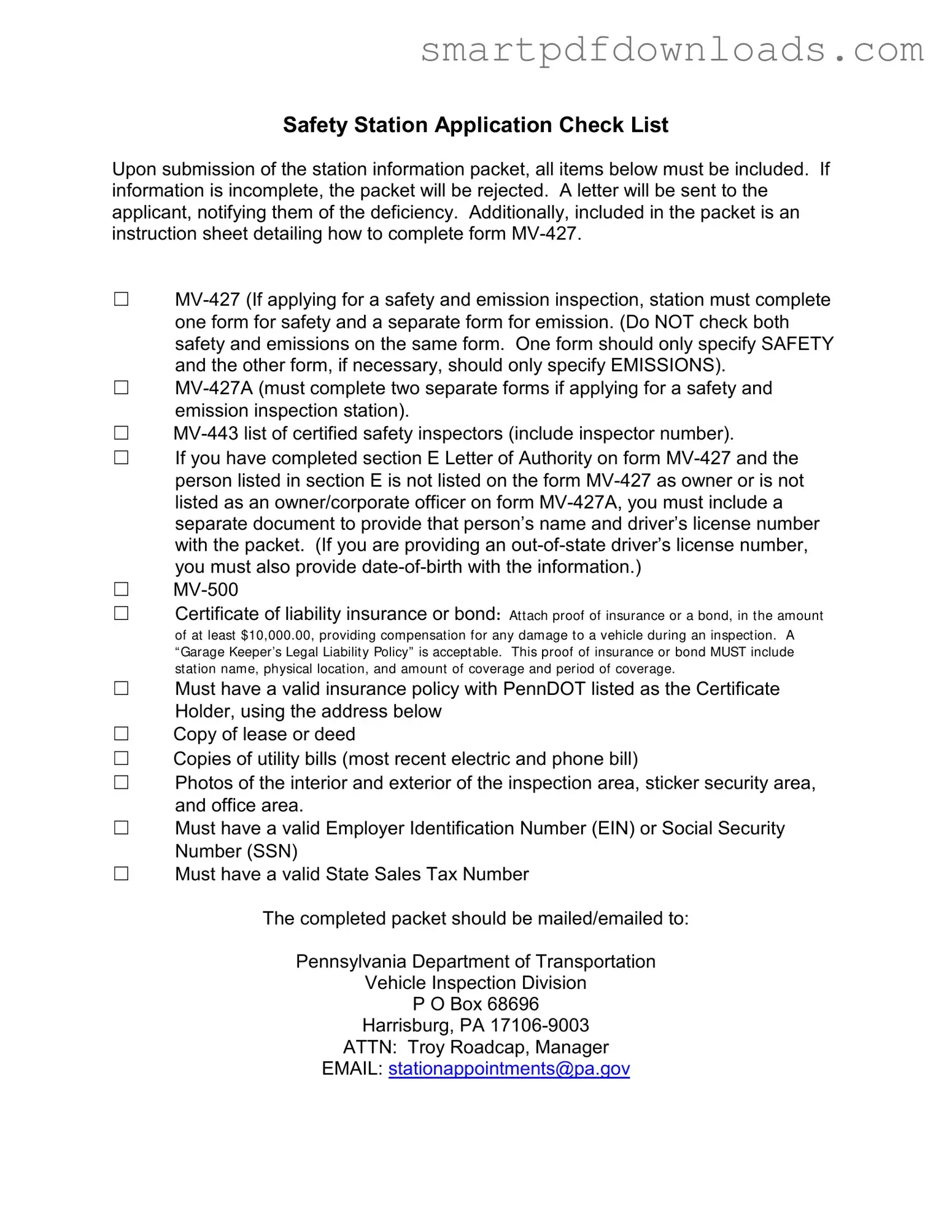Mv 427 Penndot Form
