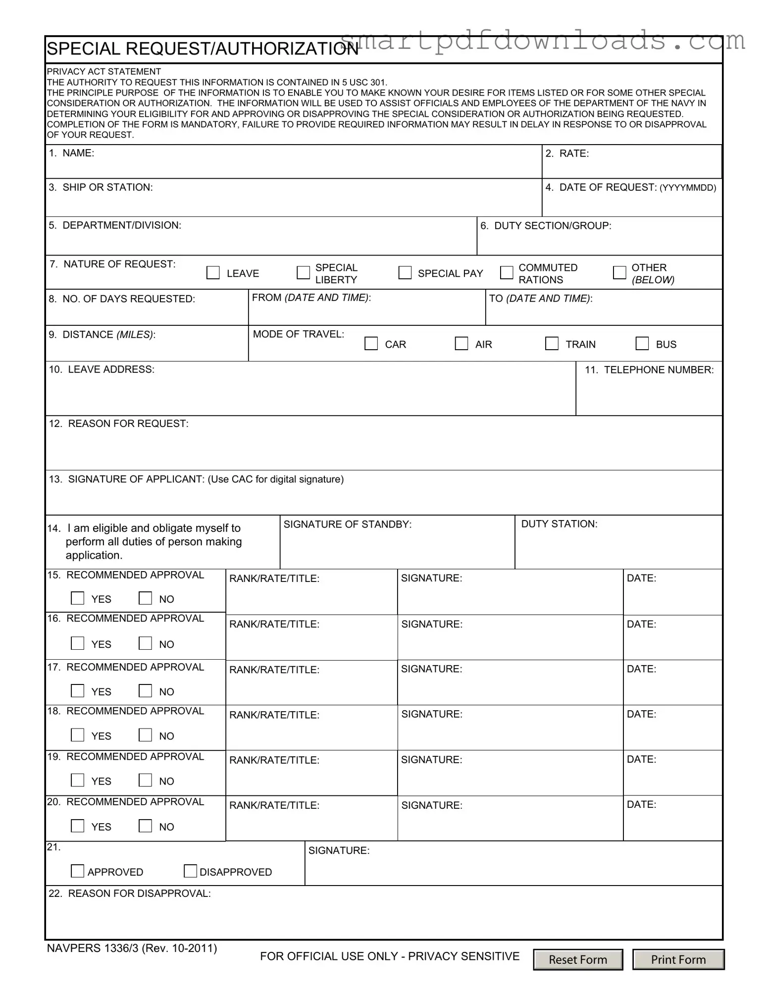 Navpers 1336 3 Form