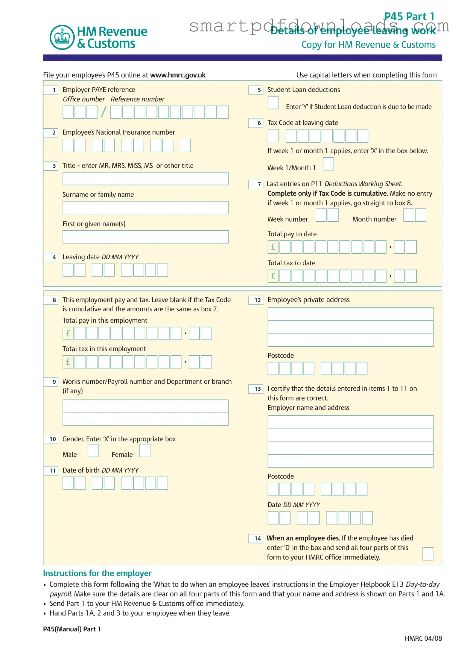 P 45 It Form
