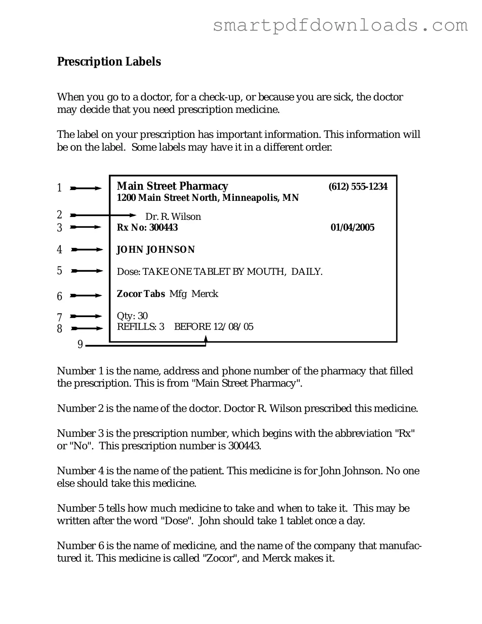 Prescription Label Form