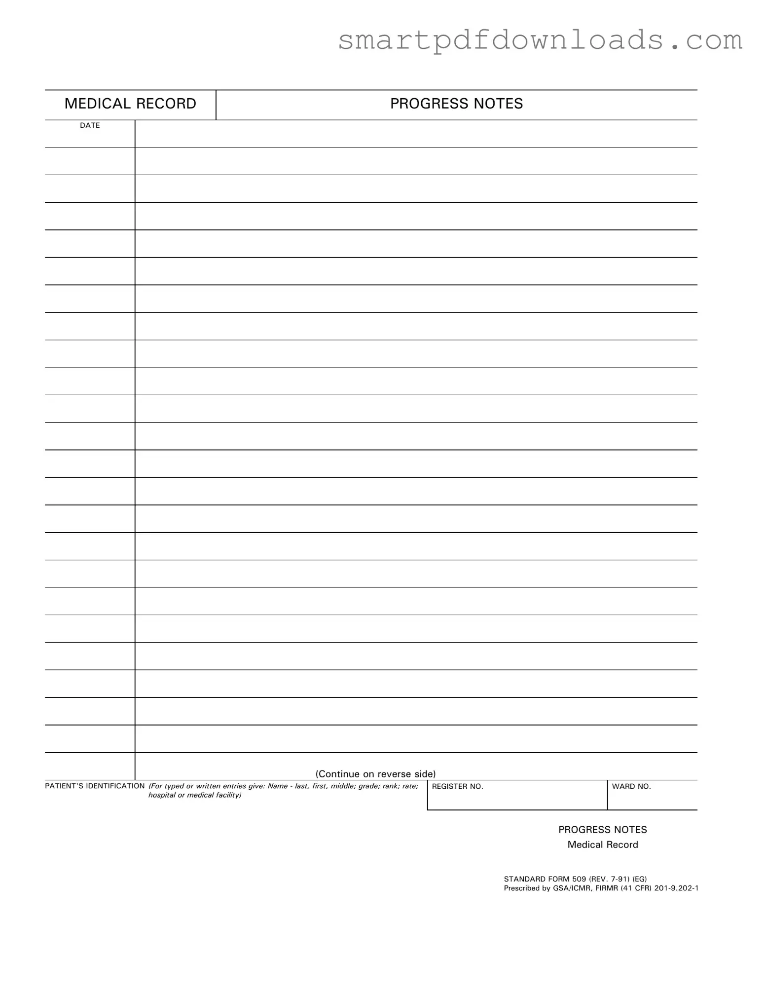 Progress Notes Form