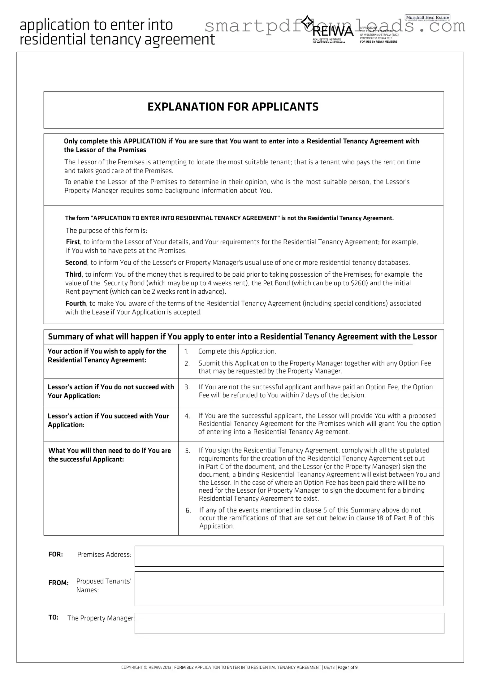 Reiwa Tenancy Application Form