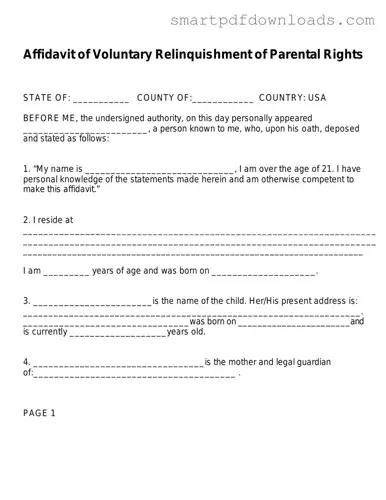 Affidavit Parental Rights Form