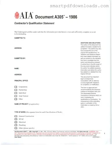 AIA A305 Form