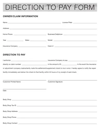 Authorization And Direction Pay Form