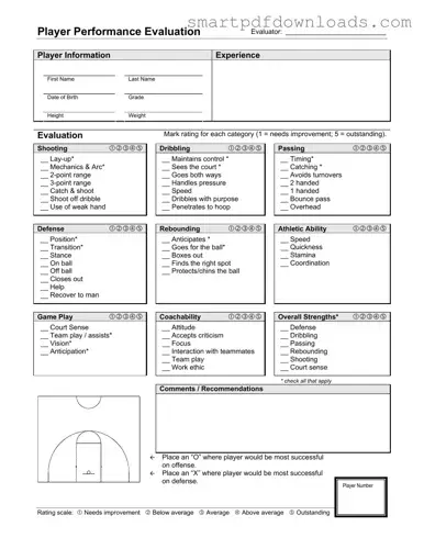 Basketball Evaluation Form
