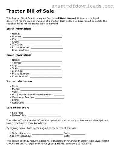 Free Tractor Bill of Sale Form