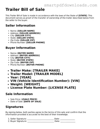 Free Trailer Bill of Sale Form