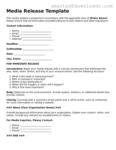 Free Media Release Form