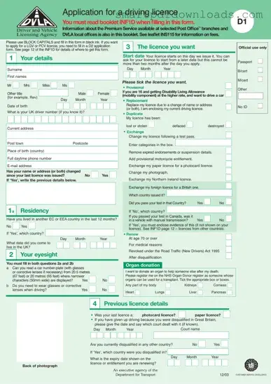 D1 Dvla Form