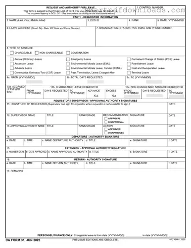 Da 31 Form