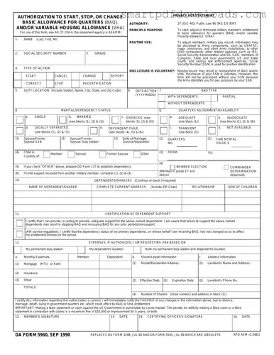 DA 5960 Form