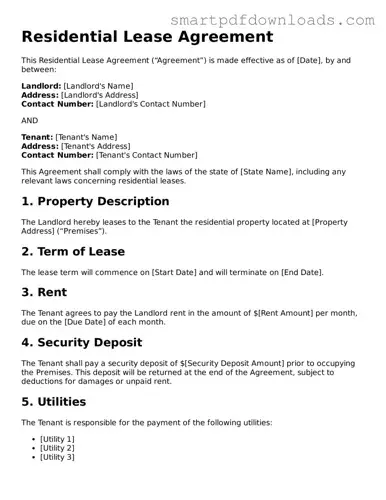 Free Residential Lease Agreement Form