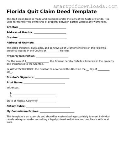 Legal Deed Form for the State of Florida