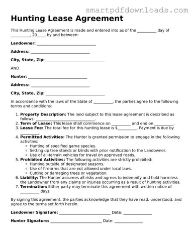 Free Hunting Lease Agreement Form