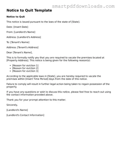 Free Notice to Quit Form