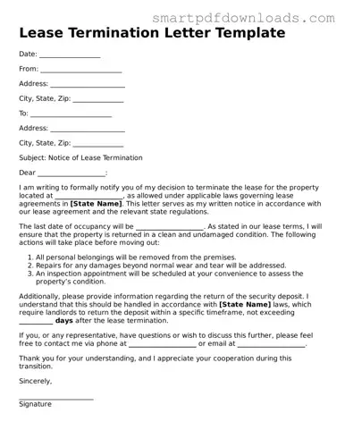 Free Lease Termination Letter Form