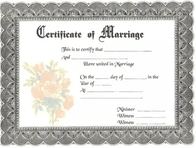 Marriage Certificate Form
