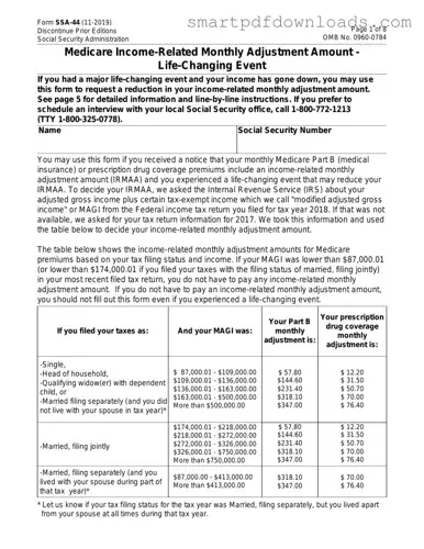 SSA SSA-44 Form