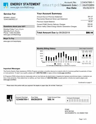 Utility Bill Form