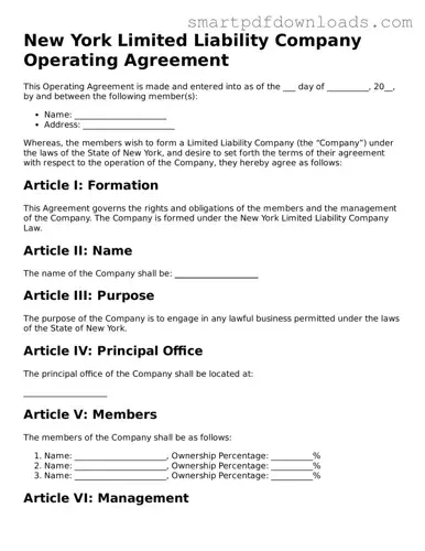 Legal Operating Agreement Form for the State of New York