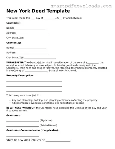 Legal Deed Form for the State of New York