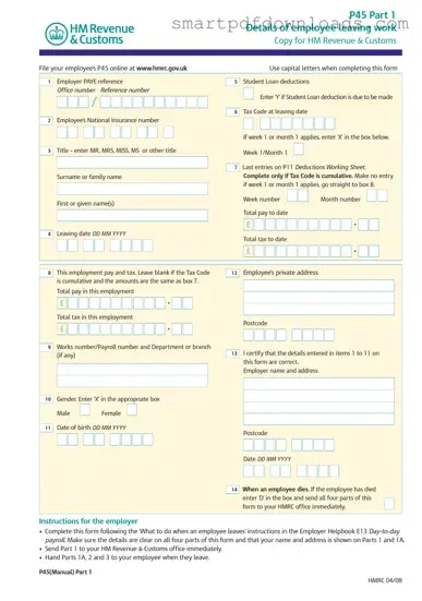 P 45 It Form