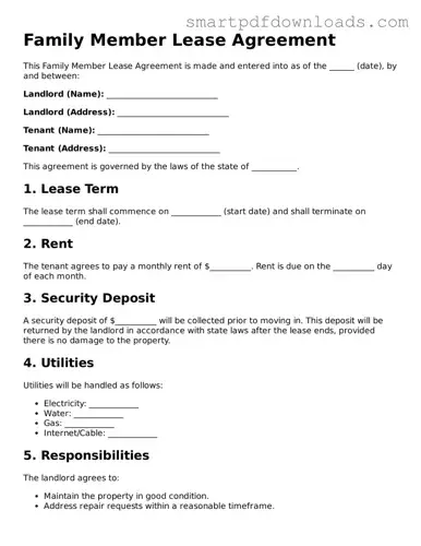 Free Family Member Lease Agreement Form