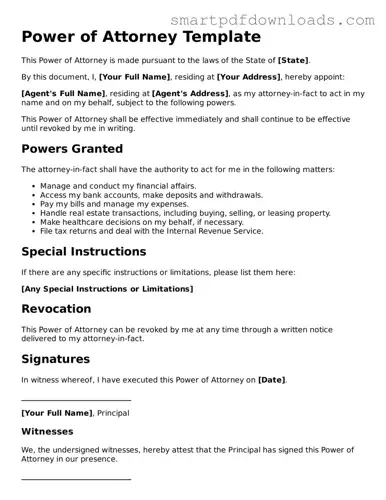 Free Power of Attorney Form