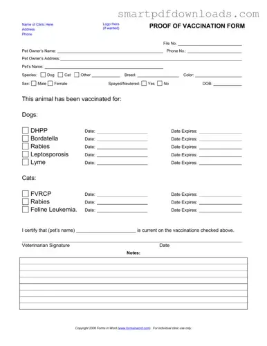 Proof Of Vaccination Dog Form