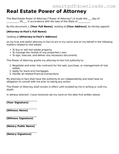 Free Real Estate Power of Attorney Form