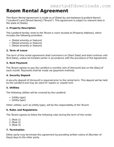 Free Room Rental Agreement Form