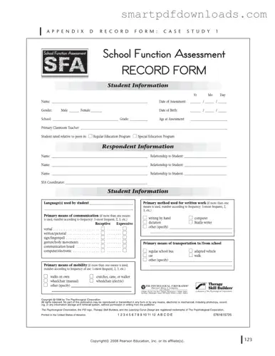 School Function Assessment Form