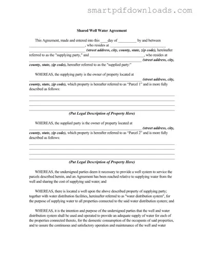 Shared Well Agreement Form