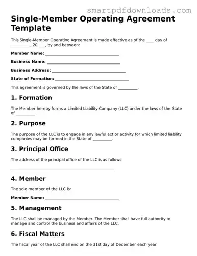 Free Single-Member Operating Agreement Form