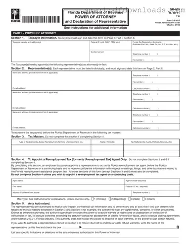 Tax POA dr 835 Form