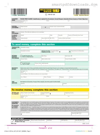 Western Union Form